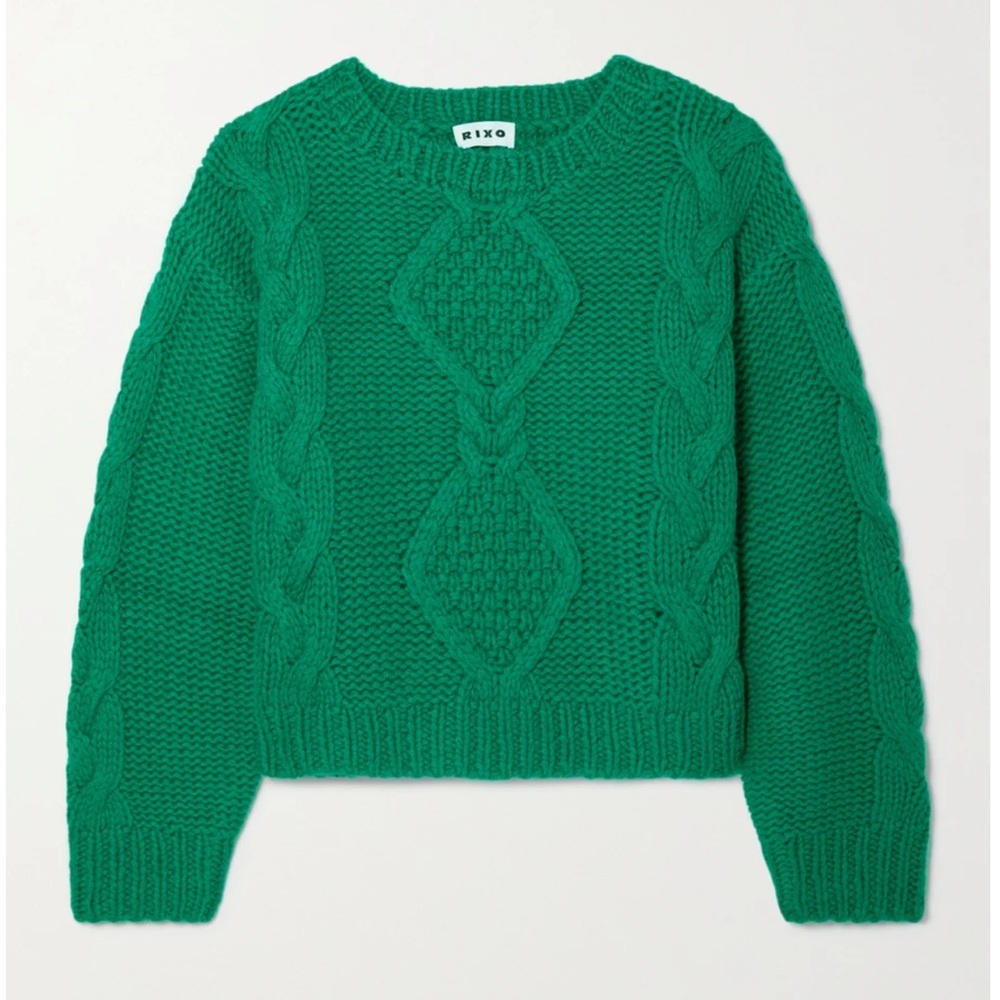 Green RIXO cable knit green sweater, fits size M-XL - unworn